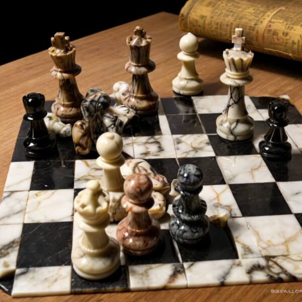Breccia Oniciata Marble Chess Set