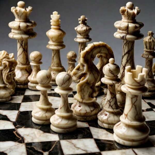 Breccia Oniciata Marble Chess Set - Image 2
