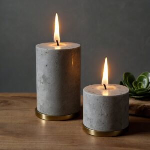 Caesarstone Concrete Quartz Candle Holders