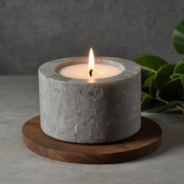 Caesarstone Concrete Quartz Candle Holders - Image 2