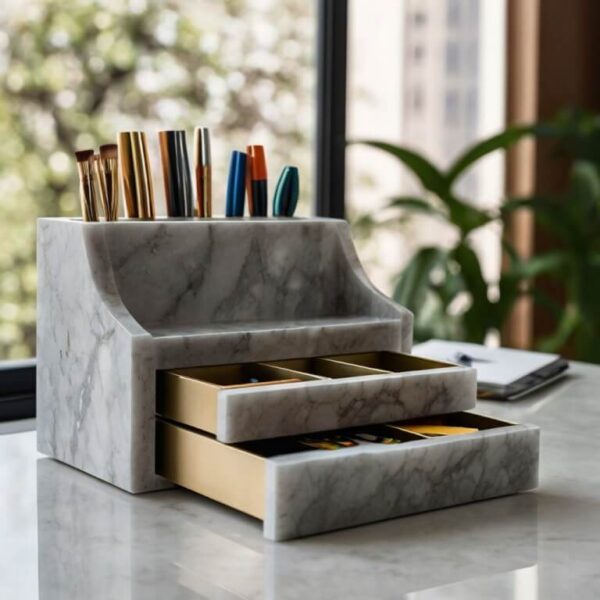 Caesarstone Frosty Carrina Quartz Desk Organizer - Image 2