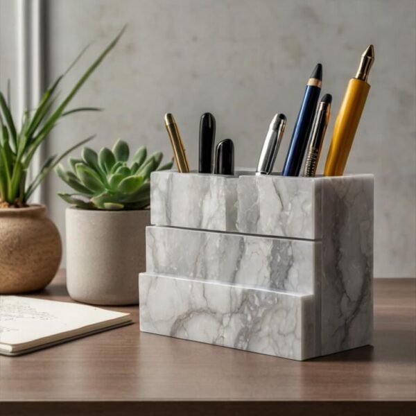 Caesarstone Frosty Carrina Quartz Desk Organizer - Image 3