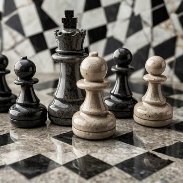 Caesarstone Pebble Quartz Chess Set - Image 2