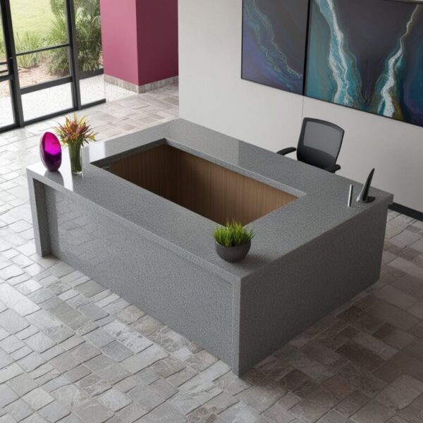 Caesarstone Pebble Quartz Reception Desk - Image 3