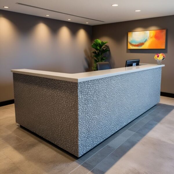 Caesarstone Pebble Quartz Reception Desk - Image 4