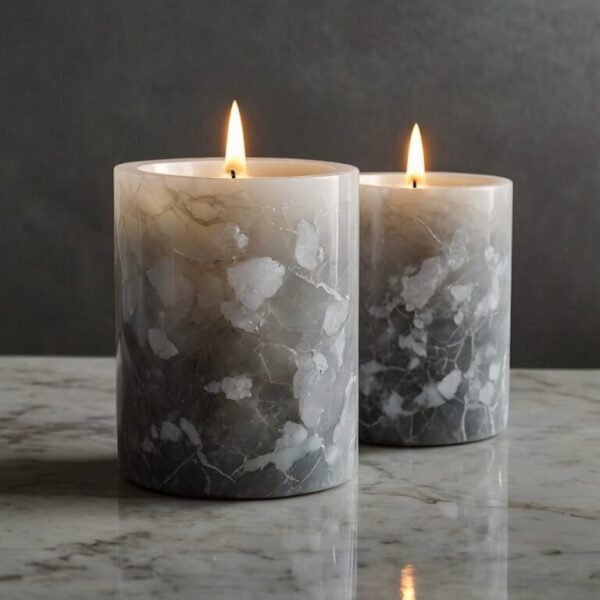 Caesarstone Snow Quartz Candle Holders - Image 2
