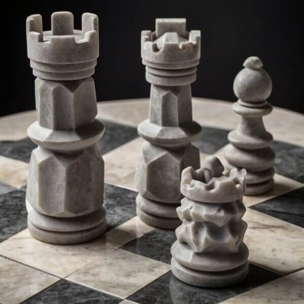 Caesarstone Snow Quartz Chess Set - Image 3