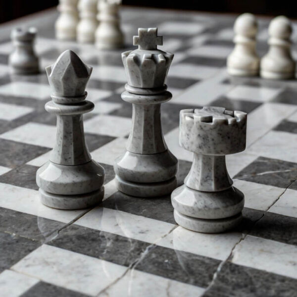 Caesarstone Snow Quartz Chess Set - Image 4