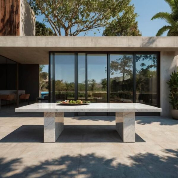 Caesarstone Snow Quartz Outdoor Table - Image 2