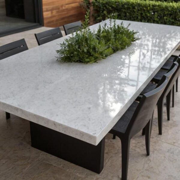 Caesarstone Snow Quartz Outdoor Table - Image 3