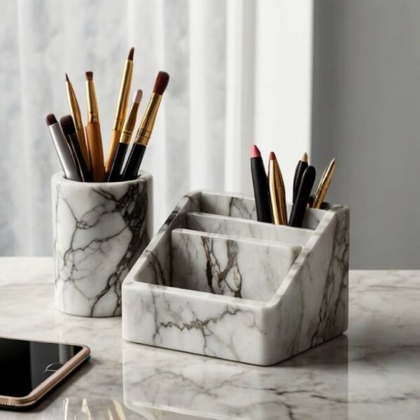 Calacatta Borghini Marble Desk Organizer