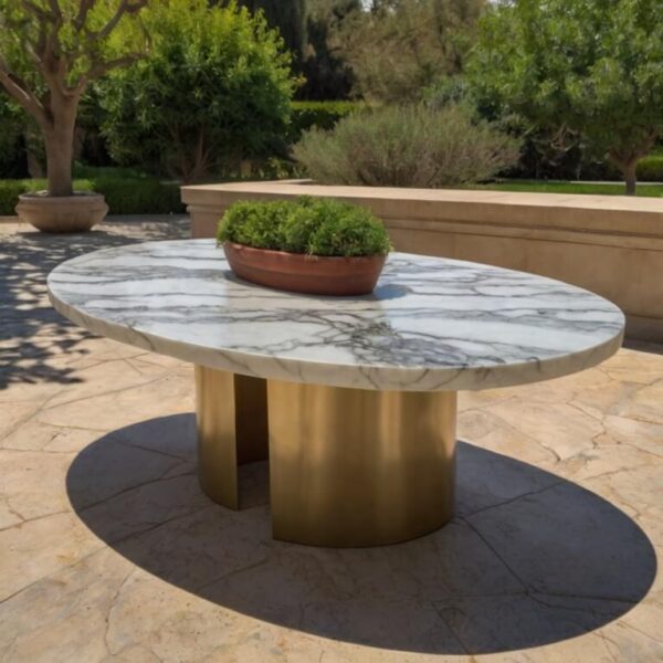 Calacatta Borghini Marble Outdoor Table - Image 4