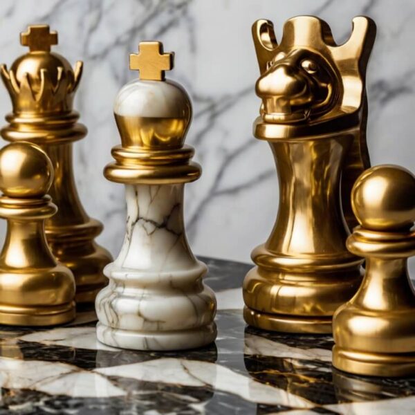 Calacatta Gold Marble Chess Set