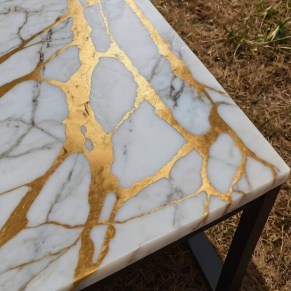 Calacatta Gold Marble Outdoor Table - Image 3