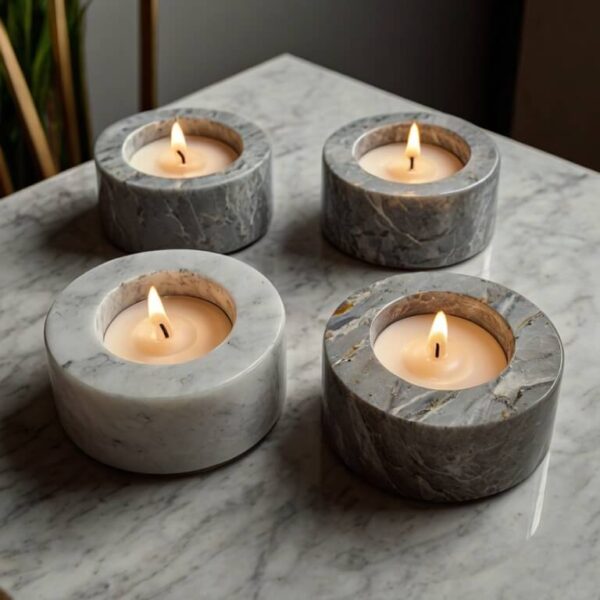Cambria Brittanicca Quartz Candle Holders - Image 2