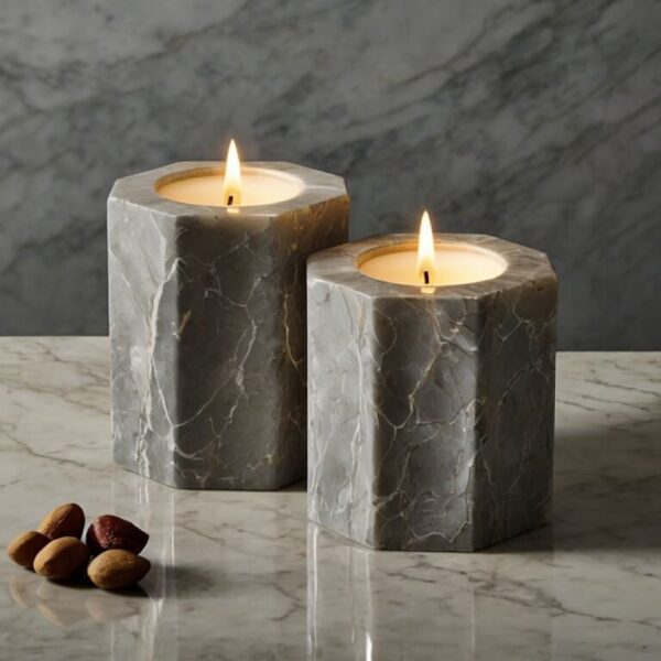 Cambria Brittanicca Quartz Candle Holders - Image 4