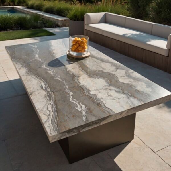 Cambria Brittanicca Quartz Outdoor Table - Image 2