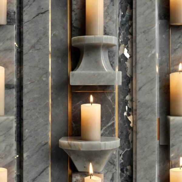 Cararra Quartzite Candle Holders - Image 2