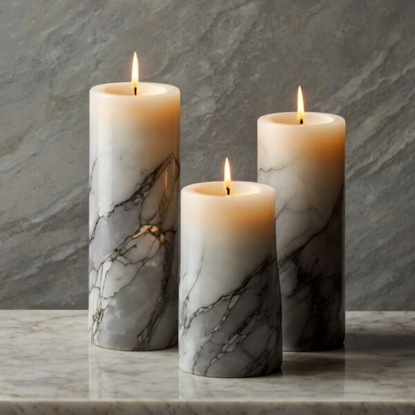 Cararra Quartzite Candle Holders - Image 3
