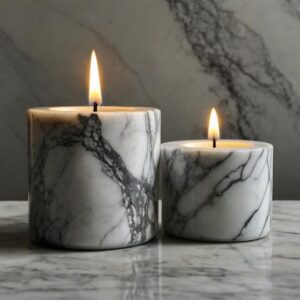 Carrara White Marble Candle Holders