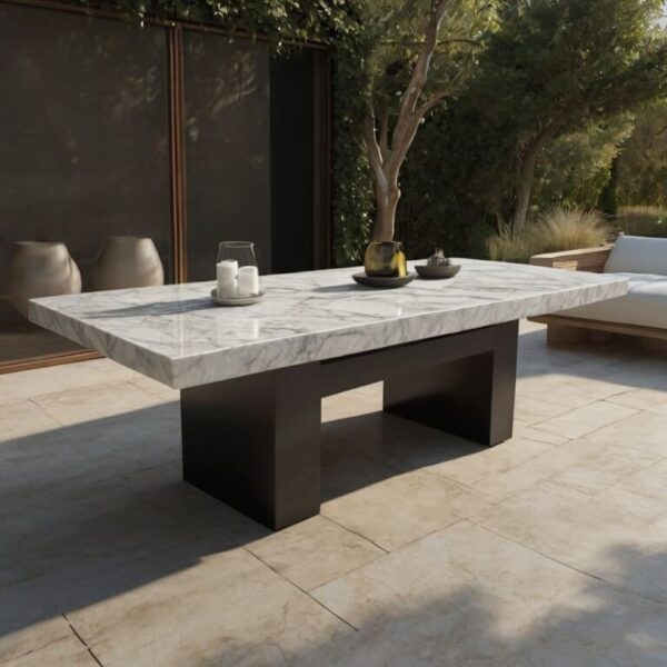 Carrara White Marble Outdoor Table