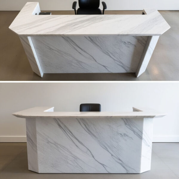 Carrara White Marble Reception Desk