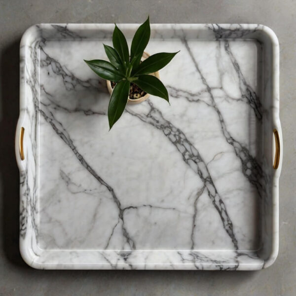 Carrara White Marble Tray