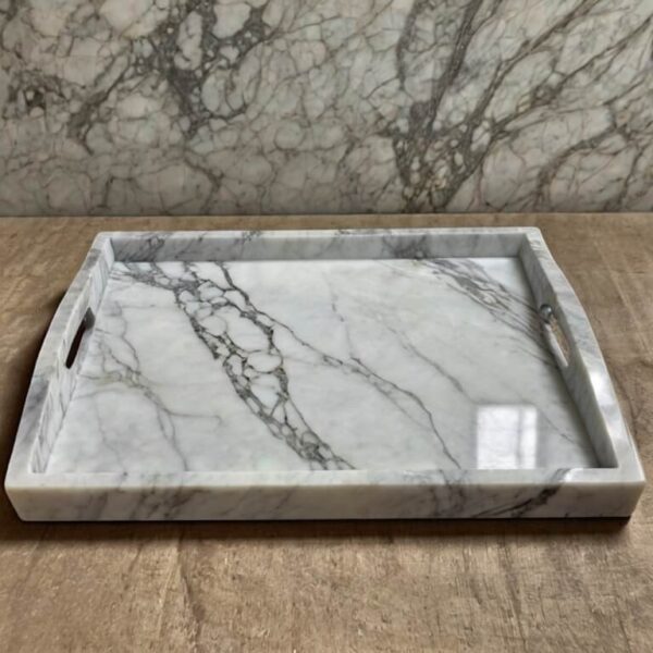 Carrara White Marble Tray - Image 3