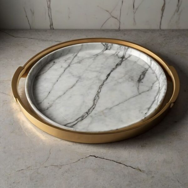Carrara White Marble Tray - Image 4