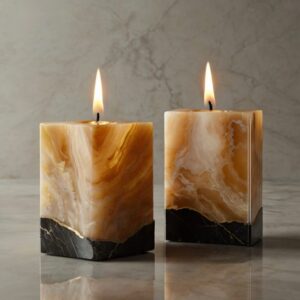Champagne Onyx Candle Holders