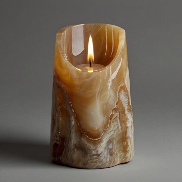 Champagne Onyx Candle Holders - Image 2