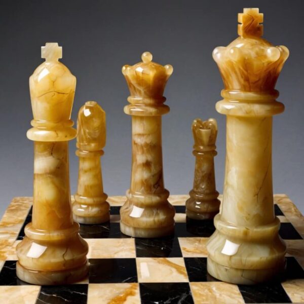 Champagne Onyx Chess Set - Image 4