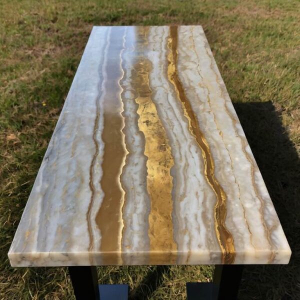 Champagne Onyx Outdoor Table - Image 2