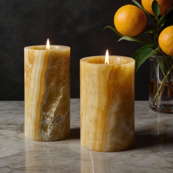 Citrus Onyx Candle Holders - Image 3
