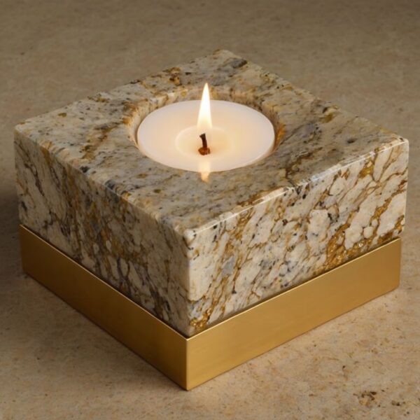 Colonial Gold Granite Candle Holders - Image 4