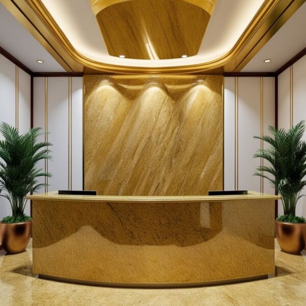 Colonial Gold Granite Reception Desk - Image 2