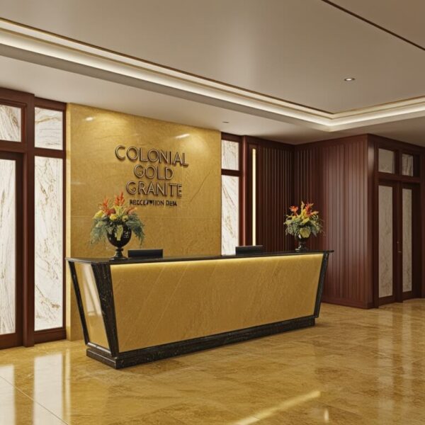 Colonial Gold Granite Reception Desk - Image 3