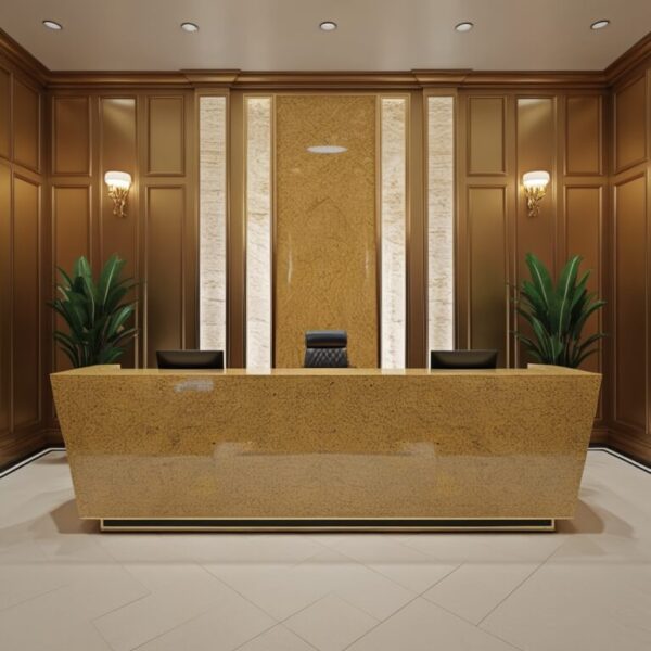 Colonial Gold Granite Reception Desk - Image 4