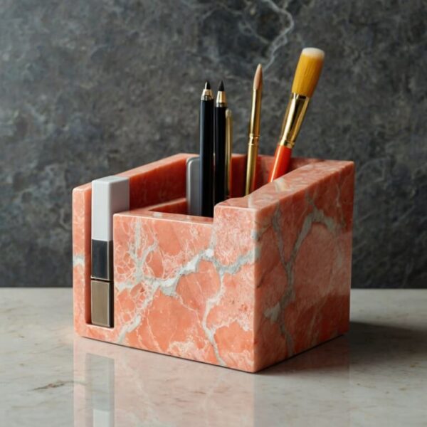 Coral Stone Desk Organizer
