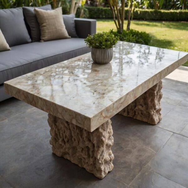 Coral Stone Outdoor Table - Image 4