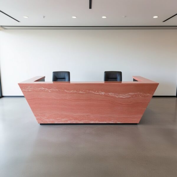 Coral Stone Reception Desk - Image 2