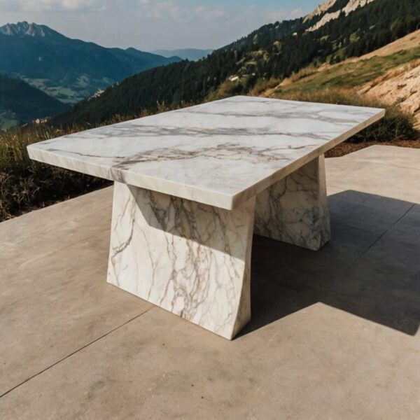 Dolomite Marble Marble Outdoor Table - Image 2