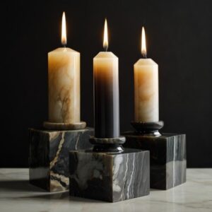Ebony Onyx Candle Holders
