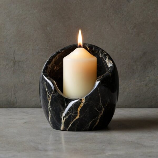 Emperador Dark Marble Candle Holders - Image 3