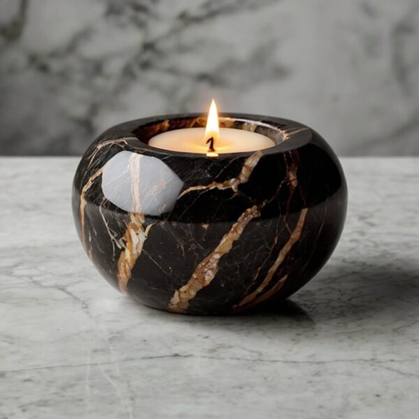Emperador Dark Marble Candle Holders - Image 4