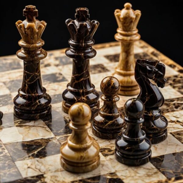 Emperador Dark Marble Chess Set