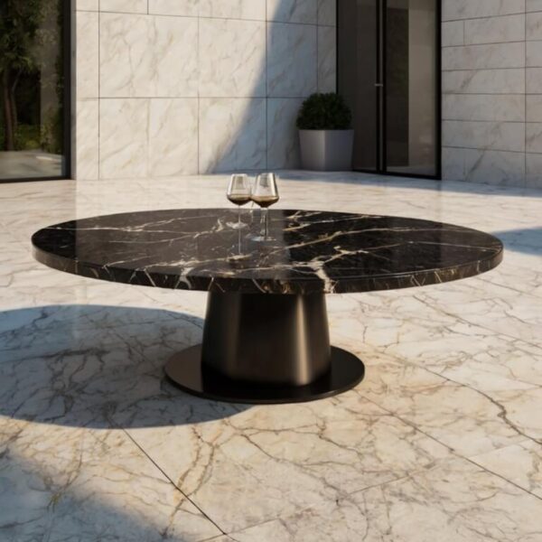 Emperador Dark Marble Outdoor Table - Image 2