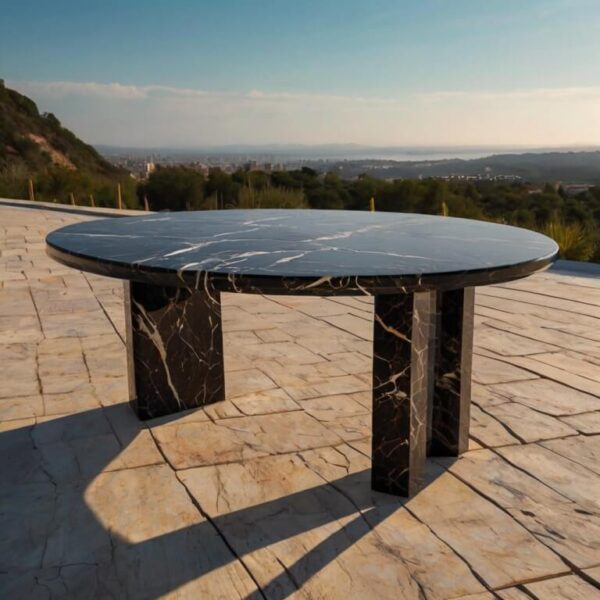 Emperador Dark Marble Outdoor Table - Image 4