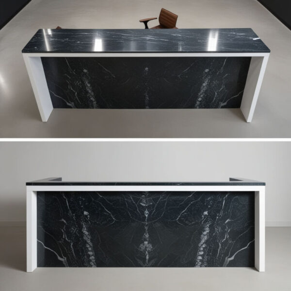 Emperador Dark Marble Reception Desk