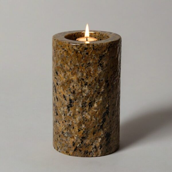 Giallo Ornamental Granite Candle Holders - Image 3